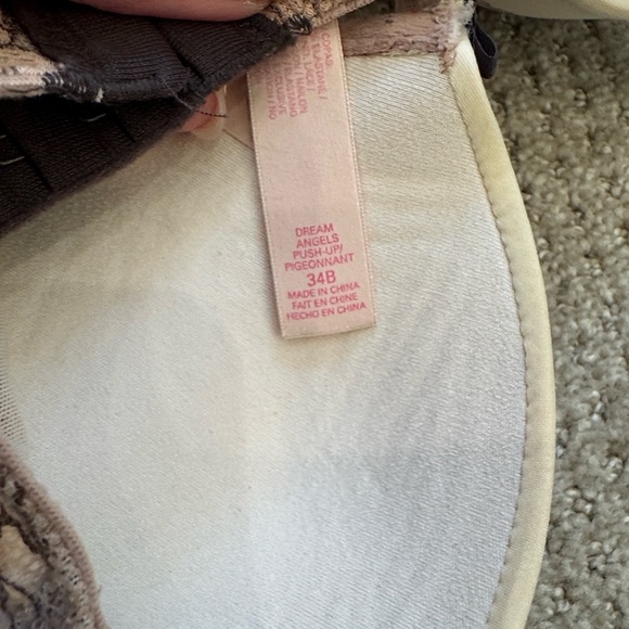 Victoria's Secret Cream and Purple Lace Overlay Bra - Picture 3 of 8